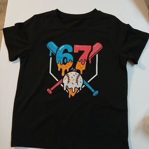 Kids Black Baseball Graphic Tee